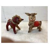 Painted Donkey and Fabric Horse Figures