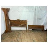 Wooden Full Bed Frame with Rails