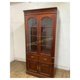 Glass-Front Mahogany Cabinet with Storage