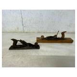 Wooden and Metal Hand Planes With Handles