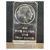 1 Troy Ounce .999 Fine Silver Bar