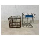 Two Wire Storage Baskets with Brand Marking