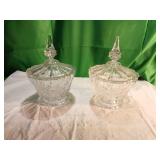 Pressed Glass Lidded Candy Dishes