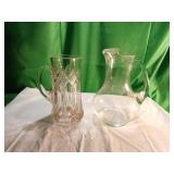 Cut Glass and Clear Glass Pitchers