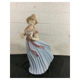 Porcelain Figurine of a Lady in Blue Dress