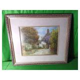 Framed and Matted Cottage Landscape Print