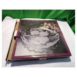 Pressed Glass Serving Plate with Floral Design