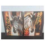 2 Zebra Print Wall Art Pieces