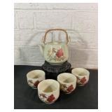 Ceramic Teapot Set with Four Cups and Stand