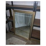 Rectangular Wall Mirror with Gold-Tone Frame