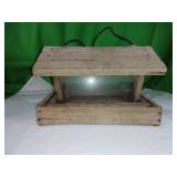 Wooden Bird Feeder with Clear Panels