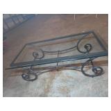 Rectangular Glass and Iron Coffee Table