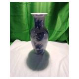 Blue and White Porcelain Vase with Fish Motif