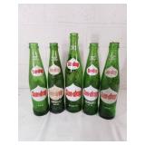5 Sundrop Green Glass Bottles