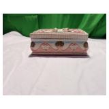 Painted Ceramic Jewelry Box with Mirror