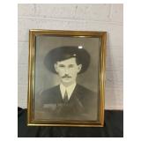 Framed Black-and-White Portrait Photograph