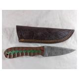 Handmade Damascus Knife with Sheath