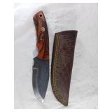 Damascus Steel Knife with Wooden Handle