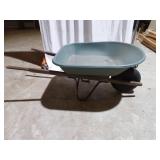 Green plastic and Wood Wheelbarrow