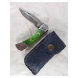 Damascus Folding Locking Blade Knife