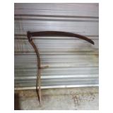 Wood-Handled Sickle with Curved Blade