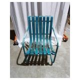 Metal Slatted Outdoor Chair with Armrests