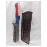 Damascus Steel Fixed Blade Knife with Sheath