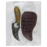 Damascus Skinning Knife with Sheath