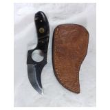 Damascus Steel Skinning Knife with Sheath
