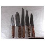 5-Piece Damascus Steel Butcher Knife Set