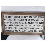 Wood-Framed Wall Decor with Printed Quote