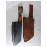 Damascus Butcher Knife with Sheath