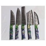 5-Piece Damascus Steel Butcher Knife Set