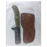 Damascus Steel Knife With Sheath