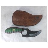 Damascus Steel Skinning Knife with Sheath