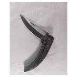 Damascus Folding Knife with Wooden Handle