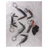 6 Keychain Knives with Mixed Handles