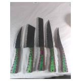 5-Piece Damascus Steel Butcher Knife Set
