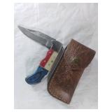 Damascus Folding Locking Blade Knife