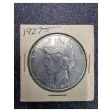 1927-S Peace Silver Dollar in Holder
