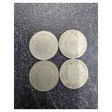 4 Liberty Head V Nickels (1900-1902)