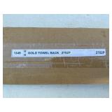 Boxed Gold Towel Rack with Label Details