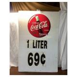 Vintage Coca-Cola 1-Liter Advertising Sign
