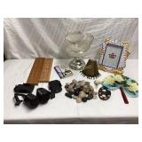 Etched Glass Bowl with Decorative Motif