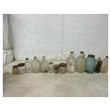 13 Assorted Glass Bottles and Jars