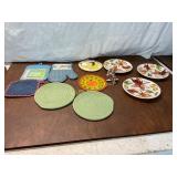 Kitchenware Lot with Plates, Figurine, and Accesso