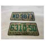 North Carolina License Plates, 1967 and 1972