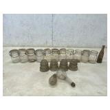 18 Glass Jars, Insulators, and Bulbs