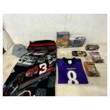 Sports Memorabilia Lot: Toys, Apparel, Blanket, an
