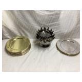 Crown-Shaped Bowls and 26 Metal Plates